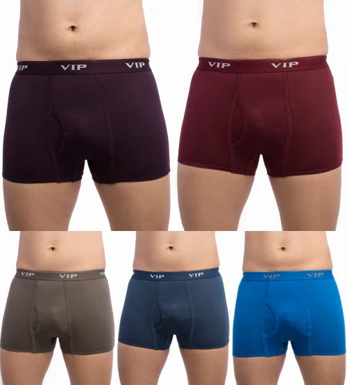 VIP Punch Men's Cotton Trunks (Assorted Pack of 5)