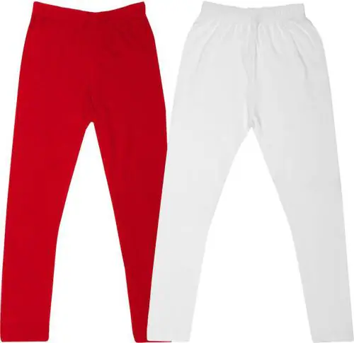 Tik Tok Wears Girls Multicolor Solid Cotton Blend Pack of 2 Leggings
