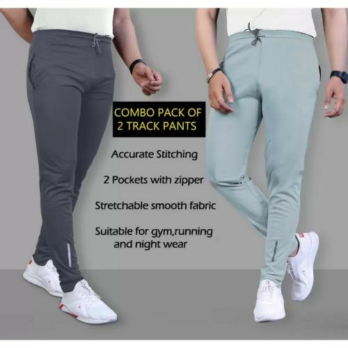 Buy Pack of 2 Men Solid Grey, Grey Track PantsXXL Online at Best