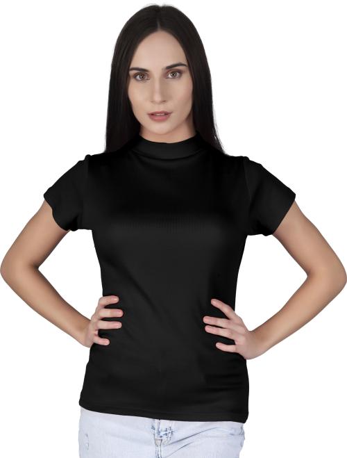 Buy AD2CART Women Solid Tops_Black_M Online at Best Prices in India