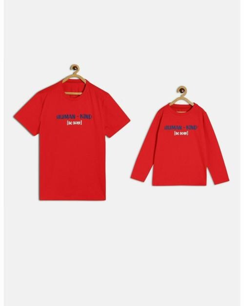 MINI KLUB Kids Boys Regular Red Knit T-Shirt