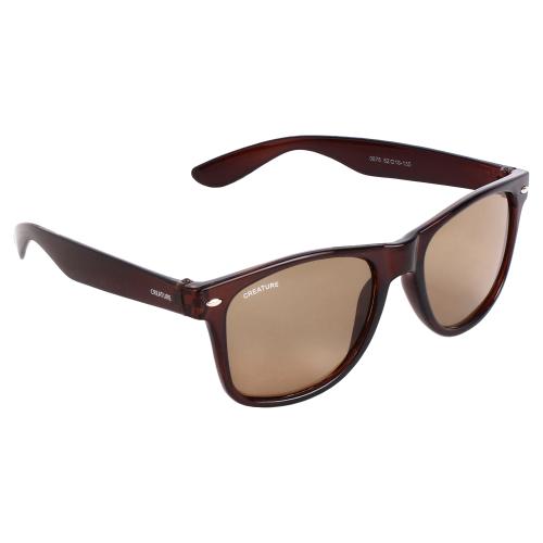 Creature Brown Glossy Finish Unisex Wayfarer Sunglasses(Lens-Brown||SUN-002)