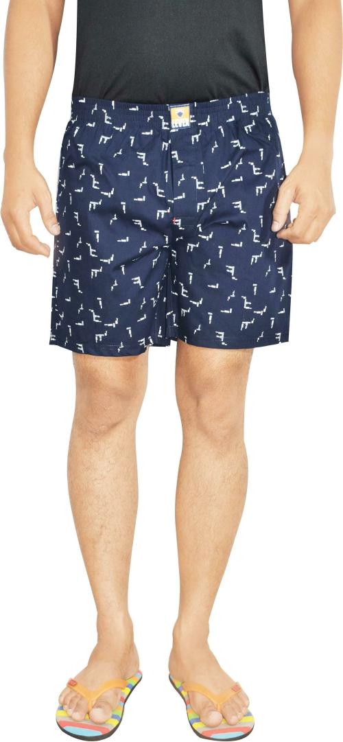 Levex Men Blue Printed Cotton Blend Boxer (Medium)