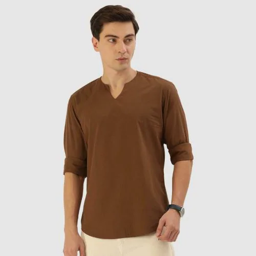 Bene Kleed Men Solid Brown Kurtas