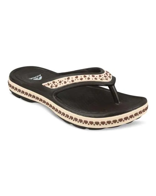 ADDA EVERYTIME Women Dark Brown Thong Flip-Flops