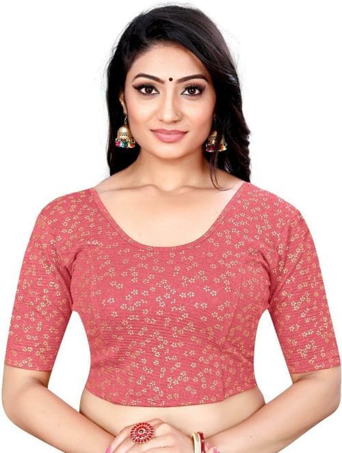 Suwali Women Pink Floral Hosiery Blouse