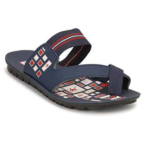 Genial Men's Wkr Blue Synthetic Leather Casual Slippers