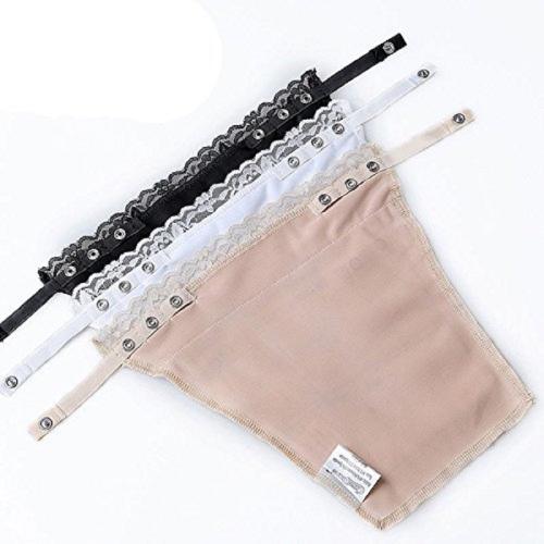 D DHANVI ENTERPRISE Women's Cotton Clip-on Mock Lace Camisole Cami Secret (Free Size, Set of 3)(BLACK,BEIGE,WHITE)