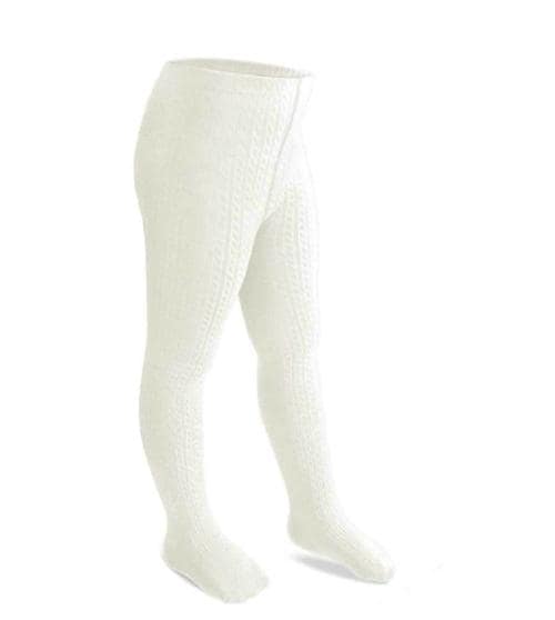 Funky Baby Girls Ivory Cotton Cable Knit Tights Stockings