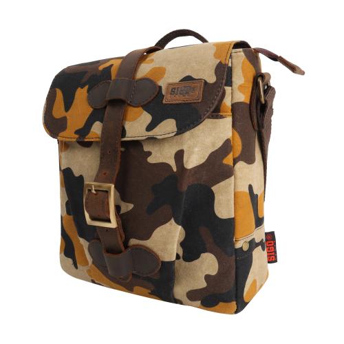 Waxed canvas Camo Shoulder sling bag / crossbody bag M16_khaki camo