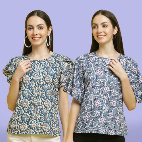 Tops for women crepe stylish combo pack 2 s to xl size