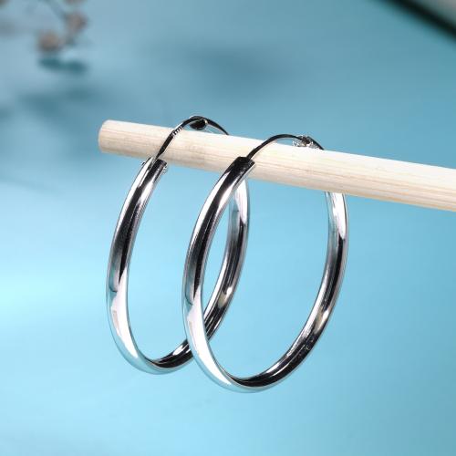 DEESSA 925 Sterling Silver Circular Hoop Earrings Silver Colour with White colour Cubic Zirconia - Rhodium Plated, Elegant Gift for Women | Birthdays, Anniversaries, Valentine's Day | with Authenticity Certificate