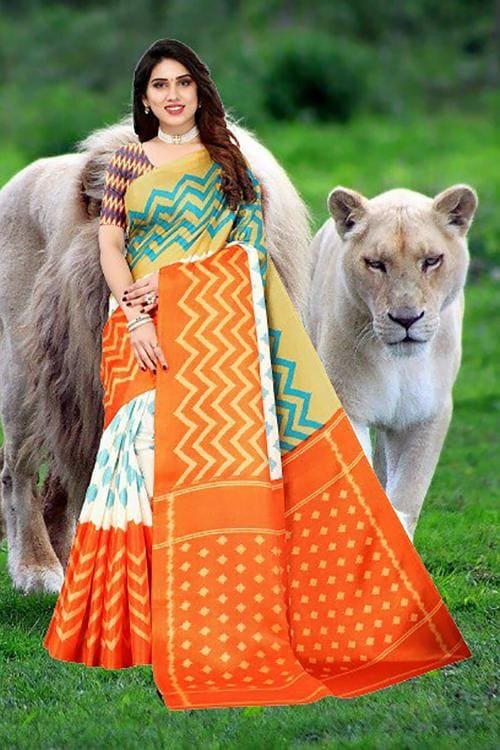 Gugaliya Women Fabulous Fanta Printed Art Silk Saree