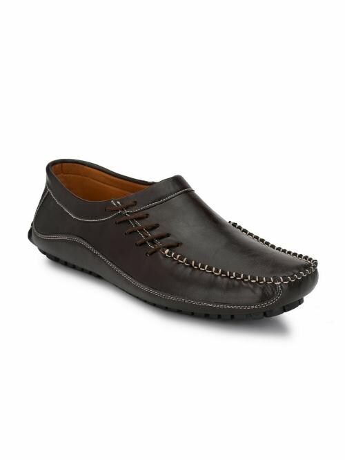 Guava Men's Brown Faux Leather Casual Lace Up Shoes