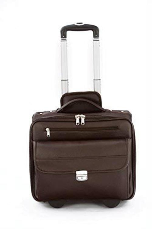 Buy Mboss Brown Faux Leather Laptop Trolley Bag Online at Best Prices