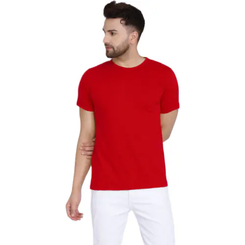 Red - Large Solid Plane Stylis T shirt For Men TeesTheDay