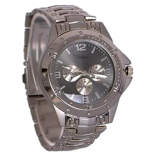 Acnos Analog Grey Dial Grey Strap Watch For Men - (SILVER)