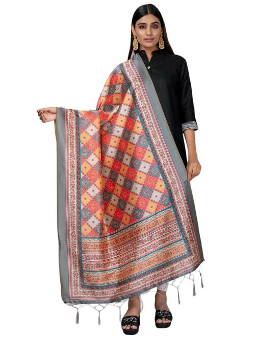 Negchaar Women Printed Silk Bandhani Dupatta