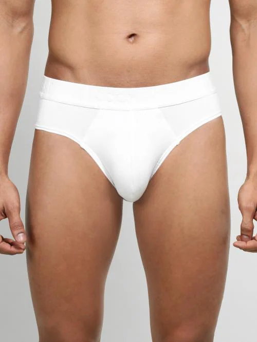 Jockey IC31 Men's White Solid Cotton Briefs