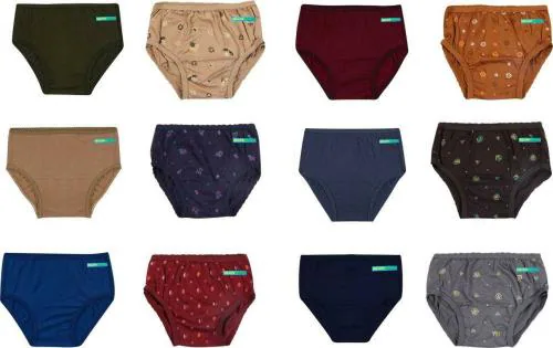 Yellow Delight Multicolor Cotton Panty 6 - 12 Month (Pack of 12)