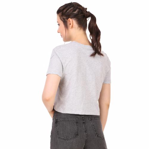 Malachi Women Grey Printed Crop T-Shirt