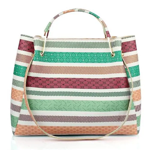 CIADOVE Polyurethane Women Fashion Handbag Multi-Colored Tote Bag With Handle Green Shade Tote Purses Stylish Ladies Women and Girls Handbag for Office Bag Ladies Travel Shoulder Bag Tote for College Girls Handbag