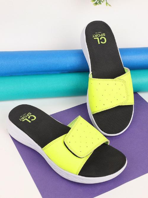 CL Sports Neon-Black Flip flops for Women