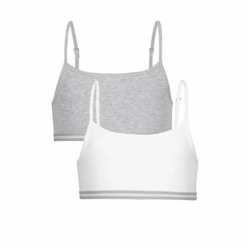 CHARM N CHERISH Non Padded Sports Bra for Girls, Cotton Bras-Slip On Teenage Bras-Combo Pack-Solid Printed, Pack of 2