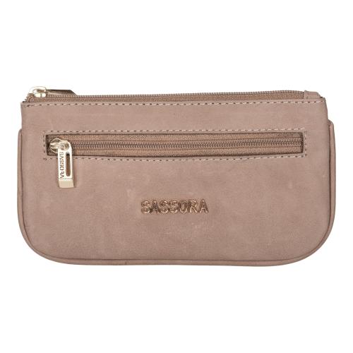 Genuine Leather Beige Unisex Key Case