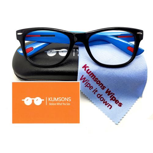 Kumsons unisex computer blue light blocking and anti fatigue Spectacle with Anti-glare for Eye Protection ( Zero Power, Medium Size )