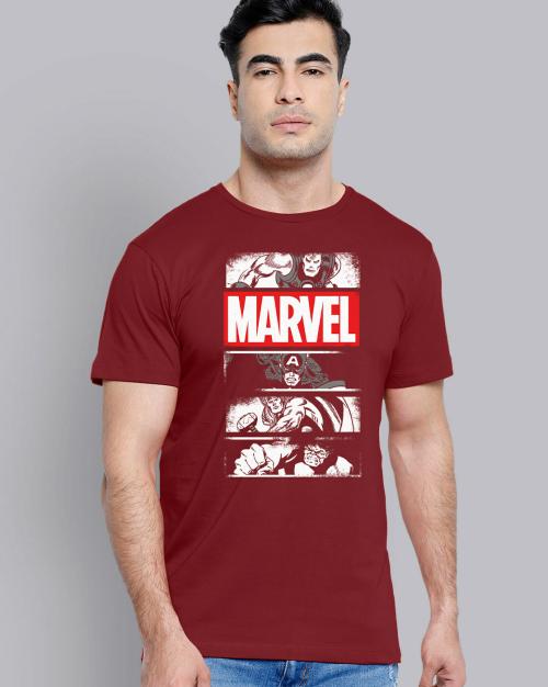 Young Men Marvel Comics Printed Red Tshirt