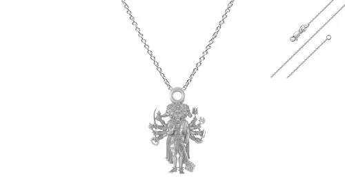 Akshat Sapphire Pure Silver God Panchmukhi Hanuman Pendant With Chain Suitable For Men and Women