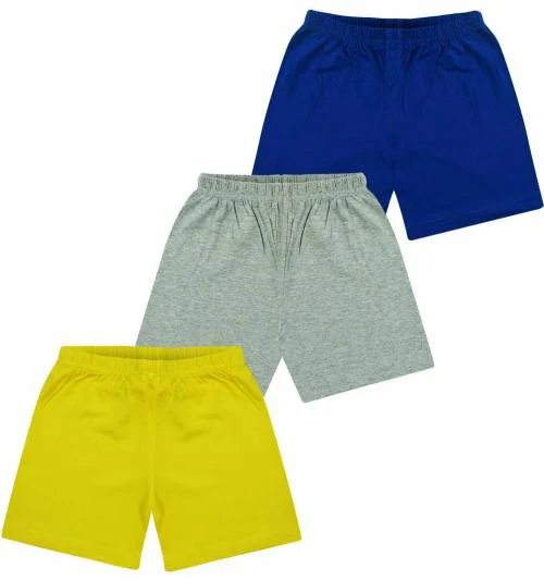 Silverfang Boys Multicolor Solid Cotton Jersey (Pack of 3) Short