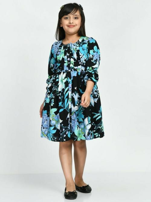 Buy Bella Moda Girls Printed Floral casual Dress Online at Best Prices ...