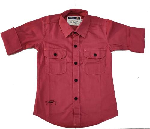 FRAUS Boys Gajri Solid Cotton Blend Casual Shirt - 3 to 4 Y