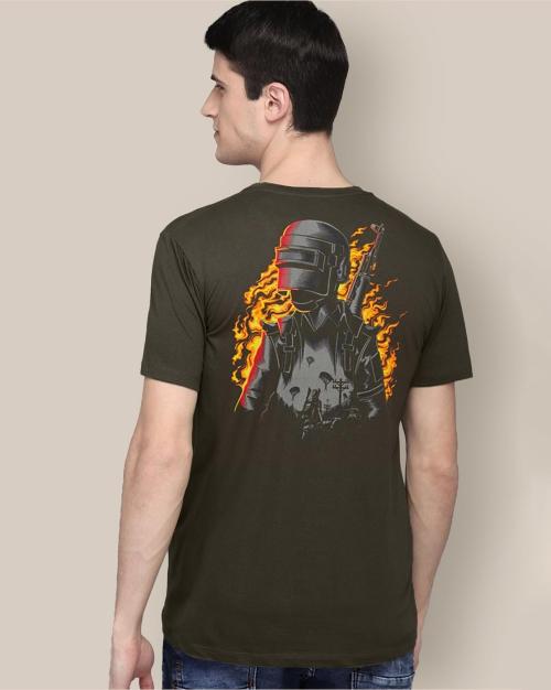 Free Authority Men Pubg Printed Green Tshirt