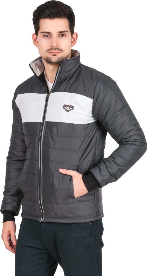 Christy World Men Grey Quilted Jacket