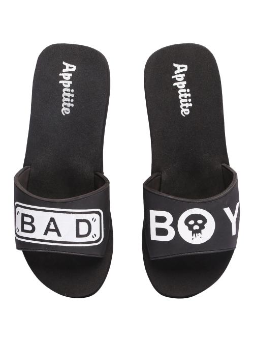 Appitite Black Comfortable EVA Sliders for Men