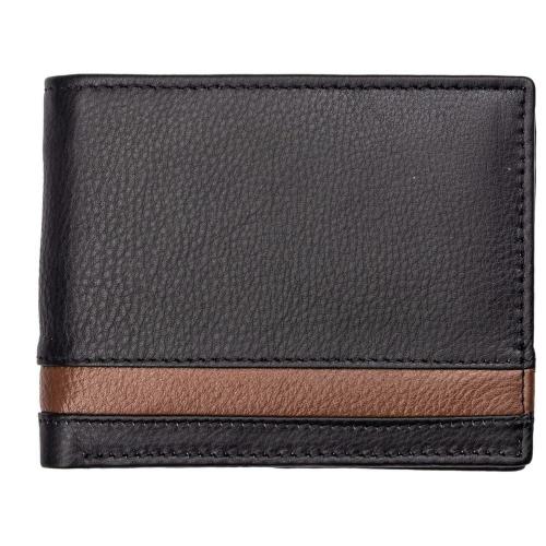 WILLIAM PAUL Men's Leather Casual Trendy 10 Card Slots RFID Wallet (Black)