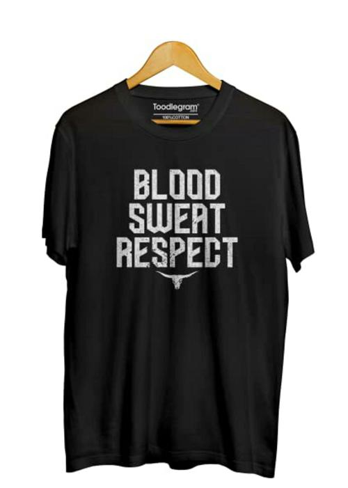Toodlegram Men Black Cotton Printed Tshirt (6XL) l Gym tshirt mens tshirt l plus sizes tshirt