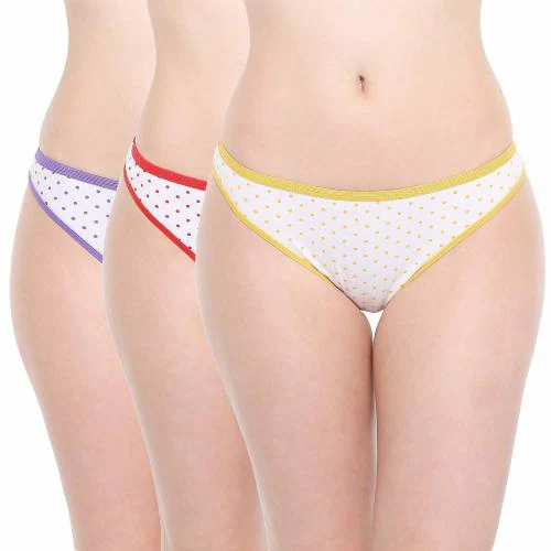 Chic Women Love Lady Dots 100 Percent Cotton Panties - Pack of 3