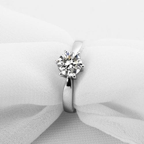 JEWELBAY American Diamond Studded Silver Plated Solitaire Ring Fashion Stylish Jewellery Gift for Girls & Women