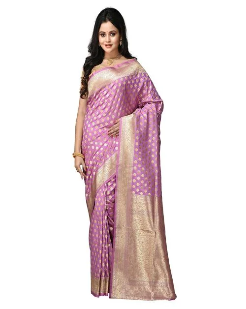 Naeusa Designer Banarasi Heavy Art Silk Saree Magenta Colour with Blouse for Women
