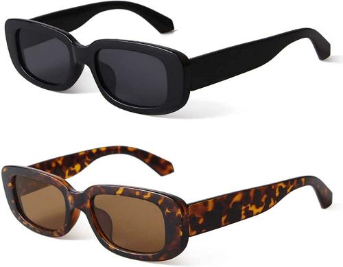ELEGANTE UV Protected Square Multicolor Sunglasses For Women (Pack Of 2)