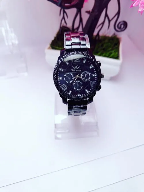 WATCHVERSElatest designed Black Dial Chain Watch for Women or Girls and Watch for Girls or Womens