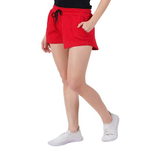 Buy Jocker Women Red Cotton Shorts (L) Online at Best Prices in India