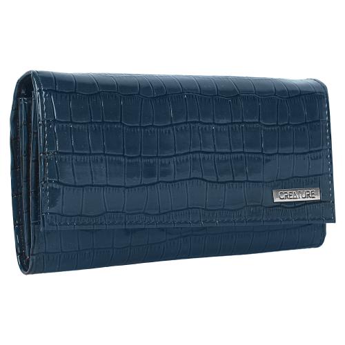 CREATURE Handcrafted Glossy Women's Clutch Color-Blue(CL-04)