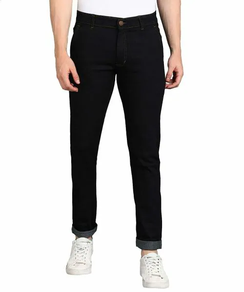 Lukar Men's Slim Fit Solid Black Jeans Stretchable