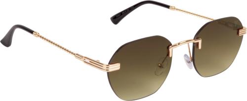 Voyage UV Protection Retro Square Rim-Less Brown, Golden Sunglasses (Men And Women)
