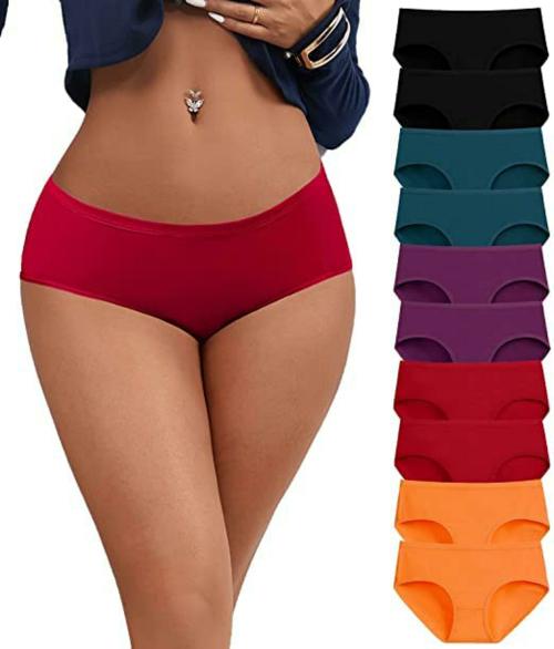 SHAPERX Women Multicolor Solid Pack of 5 Panties (S)